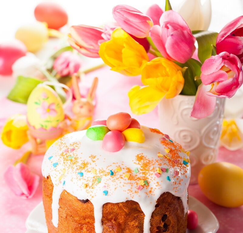 Easter Cake with Flowers