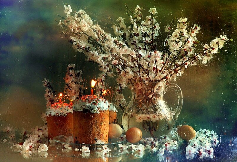 Easter Cakes and Blossoms