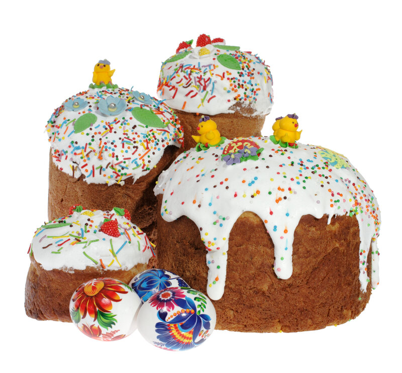 Easter Cakes and Eggs — White