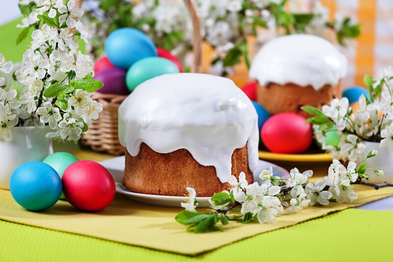 Easter Cakes and Eggs — Yellow