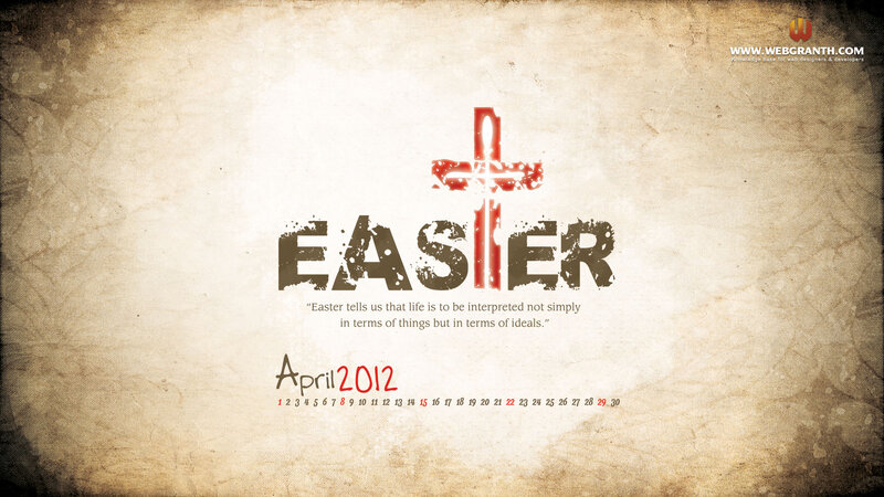 Easter Calendar with Cross
