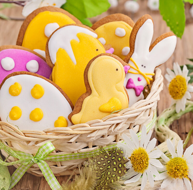 Easter Cookies in Basket