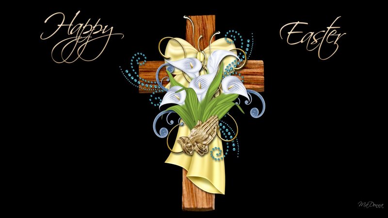 Easter Cross with Flowers