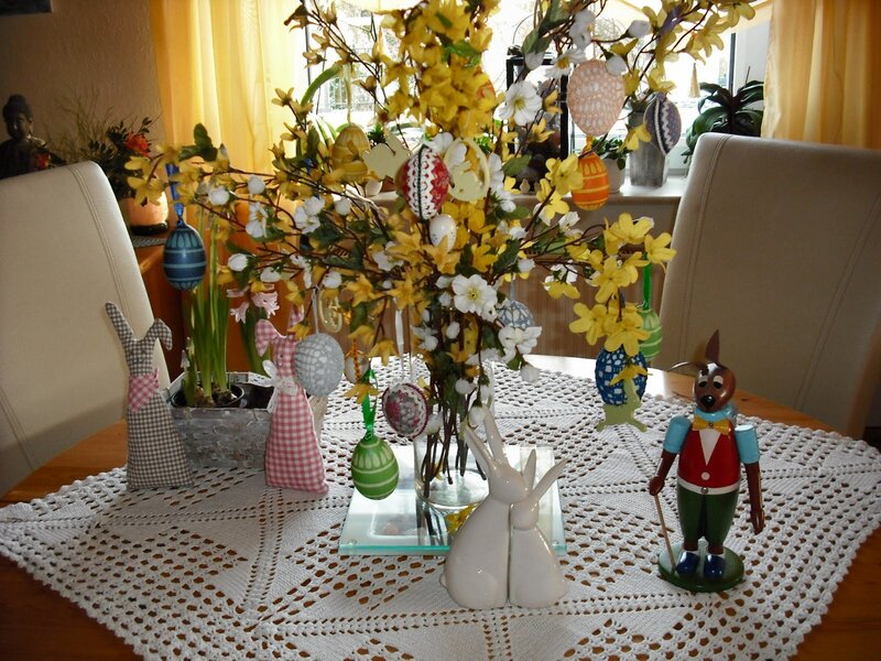 Easter Decorations on Table — Yellow