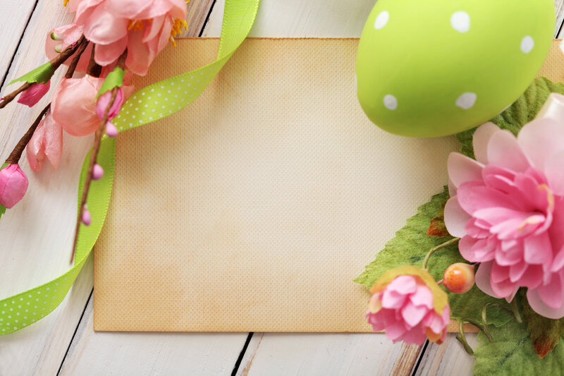 Easter Egg and Flowers — Pink