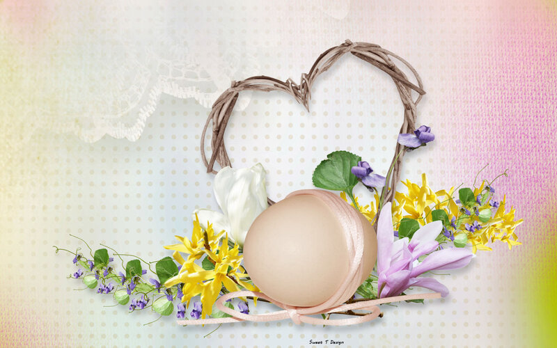 Easter Egg in Heart Frame