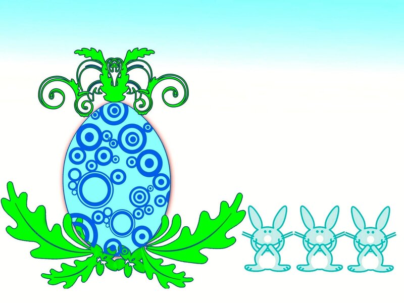 Easter egg with bunnies