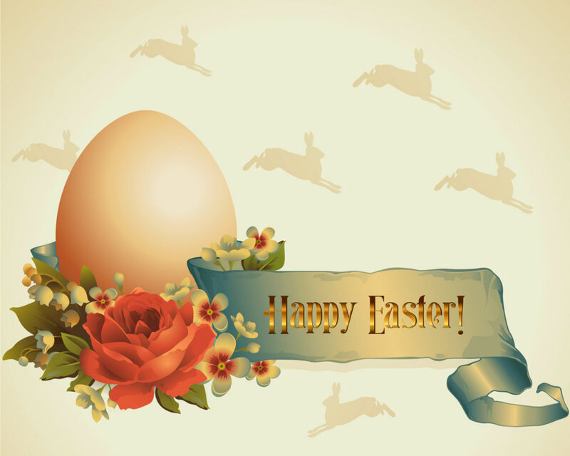 Easter Egg with Flowers — Gold