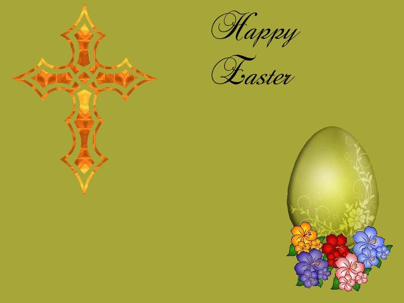 Easter Egg with Flowers — Green