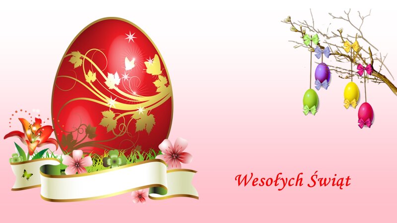 Easter Egg with Flowers — Red