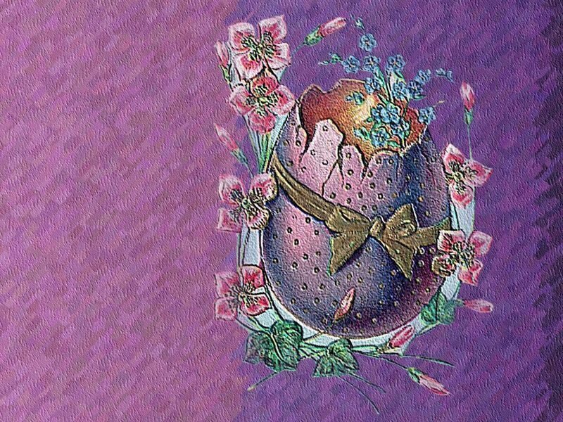Easter egg with flowers