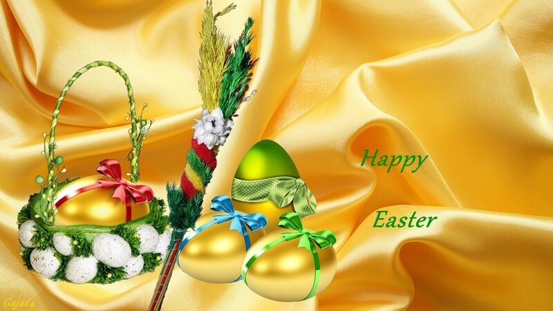 Easter Eggs and Basket — Gold