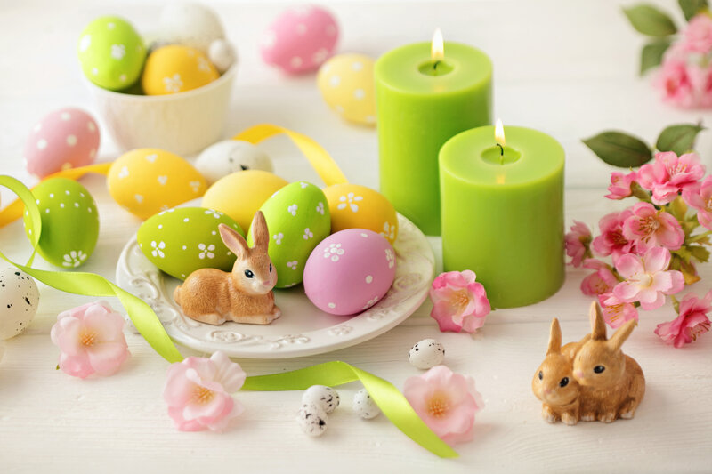 Easter Eggs and Bunnies — Green, Festive