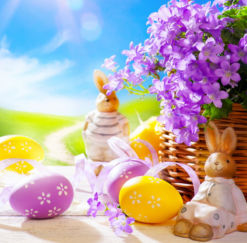 Easter Eggs and Bunnies — Purple