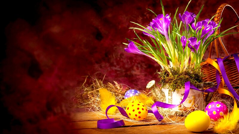 Easter Eggs and Crocuses — Purple