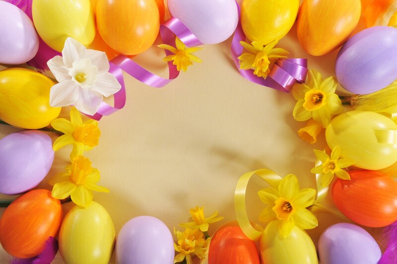 Easter Eggs and Daffodils — Yellow
