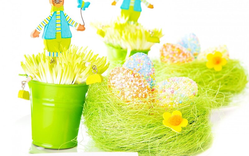 Easter eggs and decorations