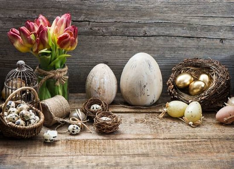 Easter Eggs and Flowers — Brown, Calm