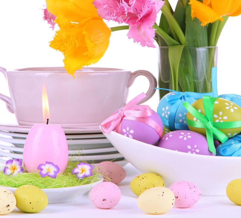 Easter Eggs and Flowers — Pink, Festive, Spring