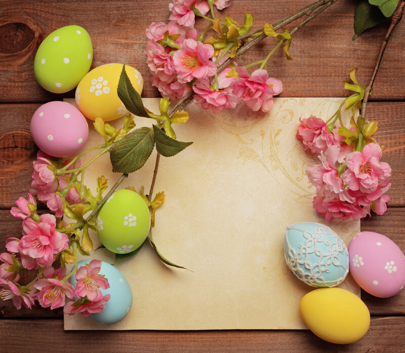 Easter Eggs and Flowers — Pink, Festive