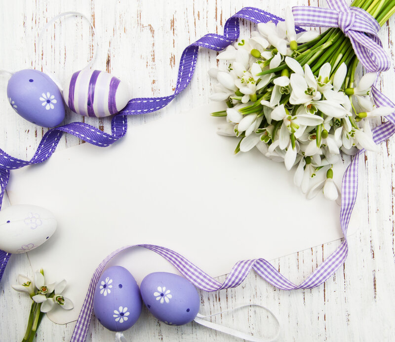Easter Eggs and Flowers — Purple, Festive, Spring