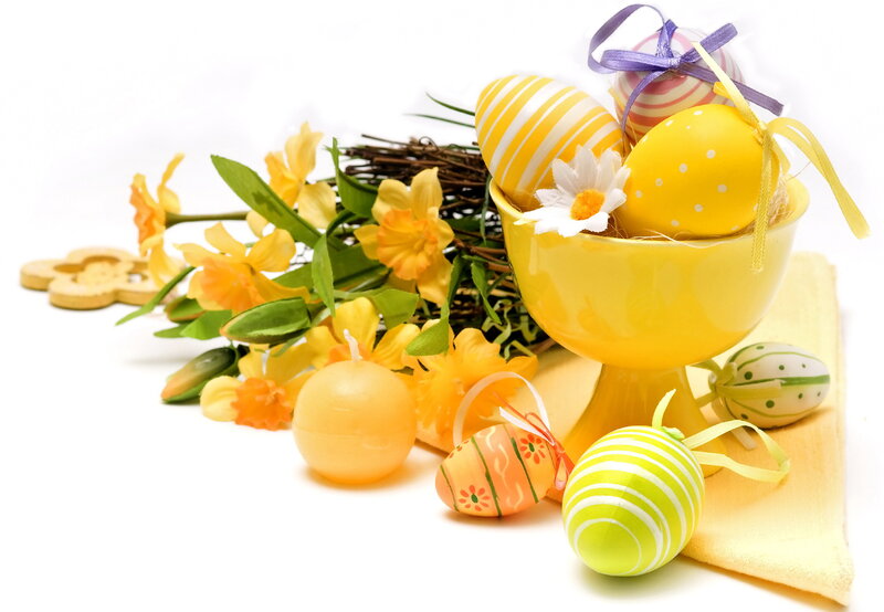 Easter Eggs and Flowers — Yellow, Festive