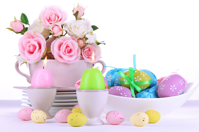 Easter Eggs and Roses — Pink, Festive, Spring