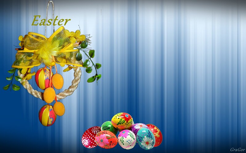 Easter Eggs and Wreath