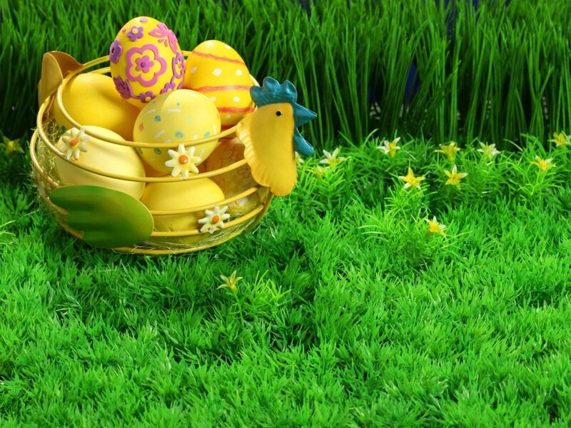 Easter eggs in a basket