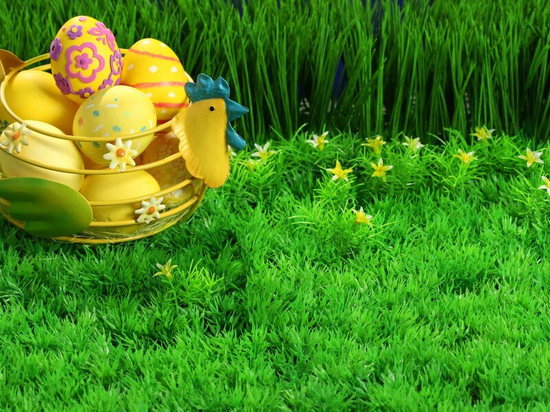 Easter eggs in a basket