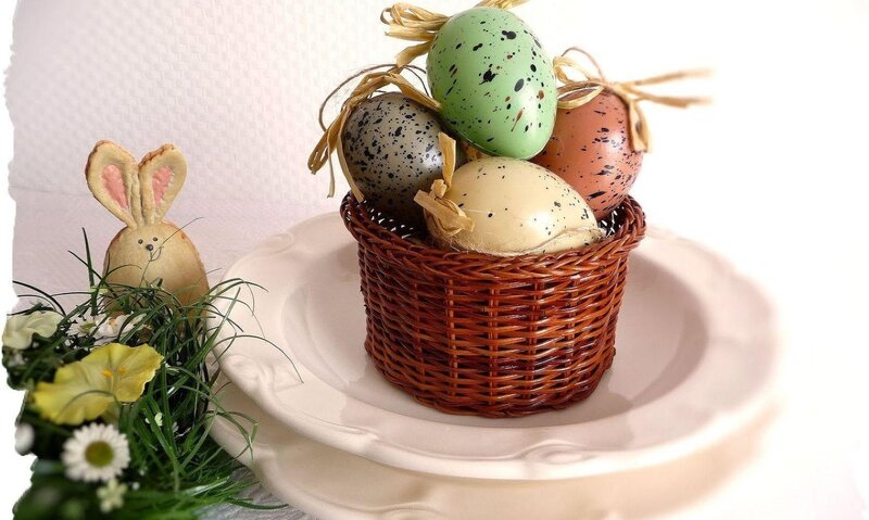 Easter eggs in a basket
