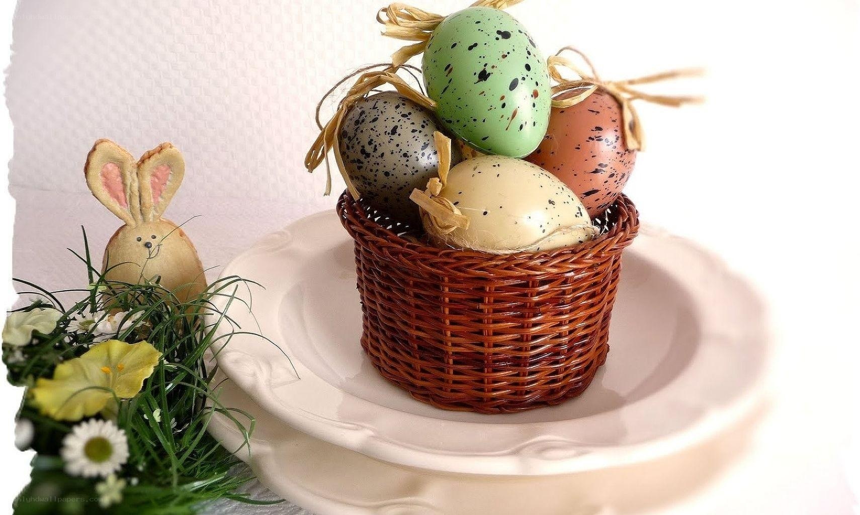 Easter eggs in a basket