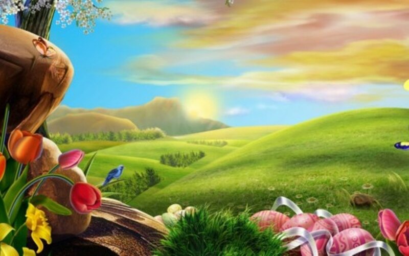 Easter Eggs in a Field