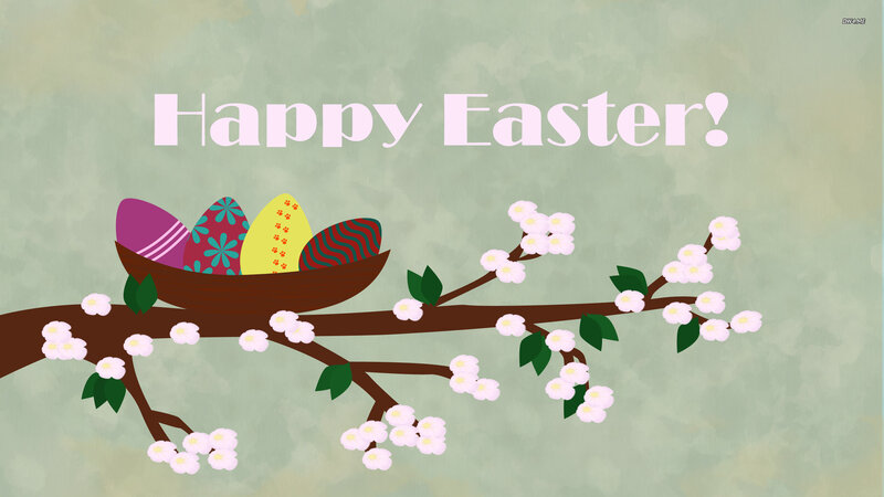 Easter Eggs in a Nest — Green, Festive, Spring