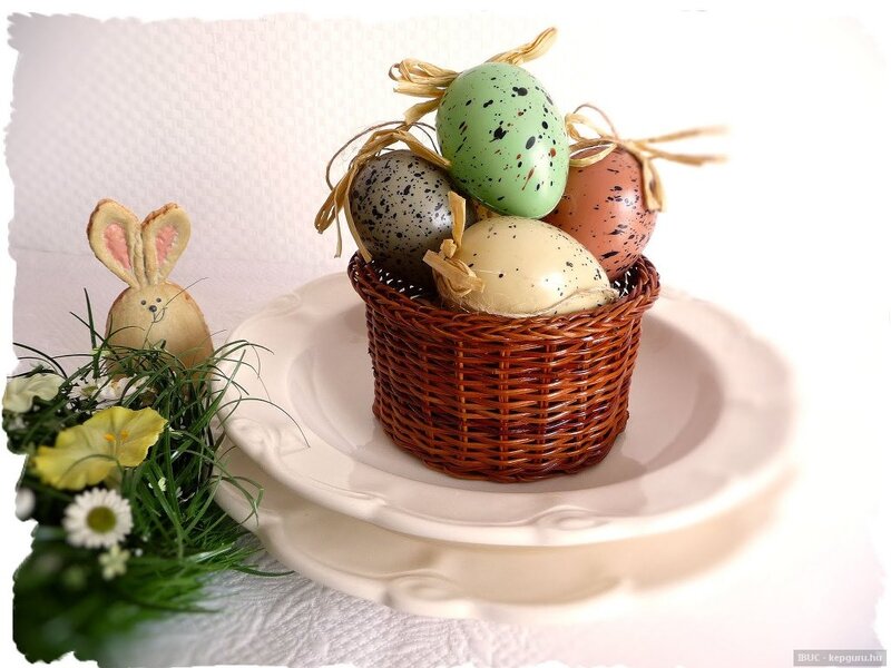 Easter Eggs in Basket — Brown
