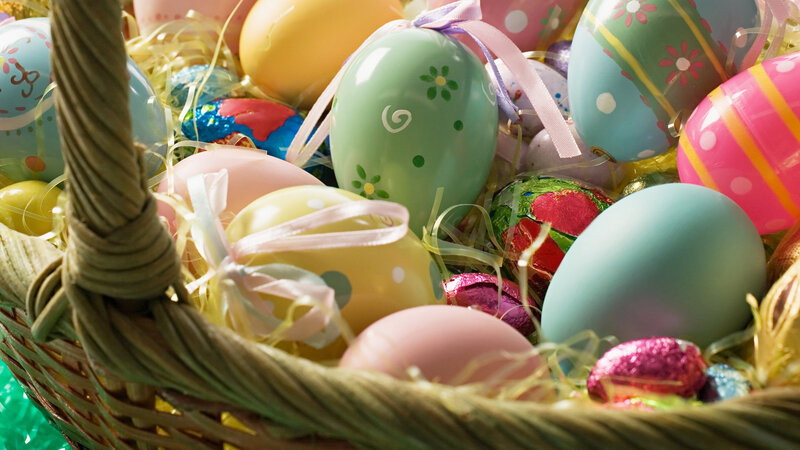 Easter Eggs in Basket — Pastel, Festive