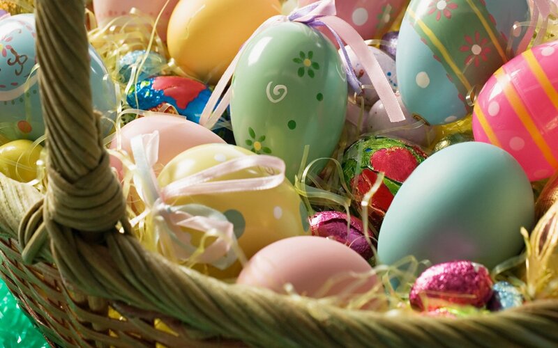 Easter Eggs in Basket — Pastel