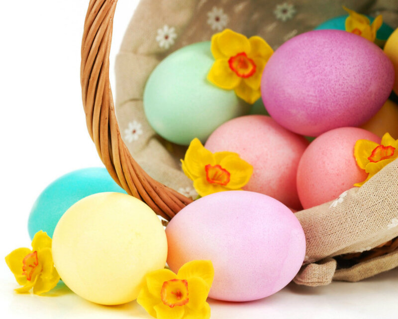 Easter Eggs in Basket — Pink, Festive, Spring