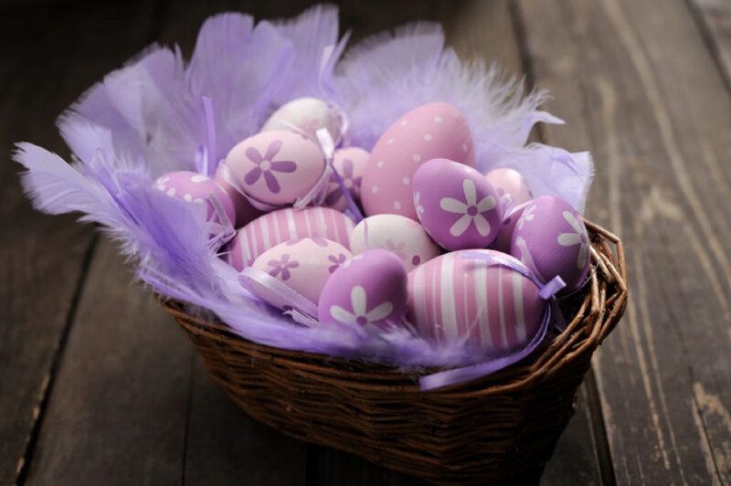 Easter Eggs in Basket — Purple