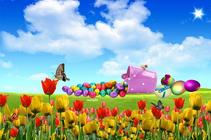 Easter Eggs in Field