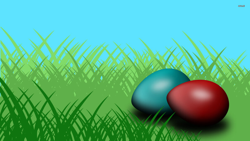 Easter Eggs in Grass — Green, Calm