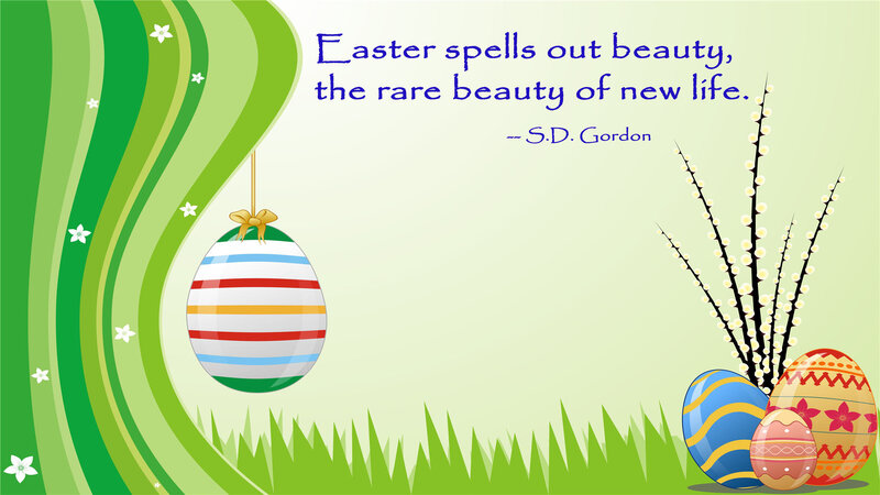 Easter Eggs in Grass — Green, Festive, Spring, Vector Art