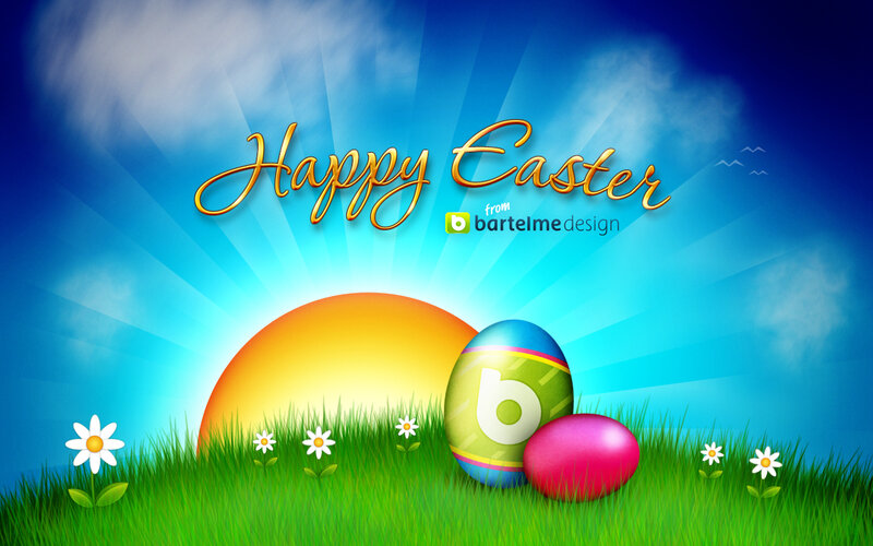 Easter Eggs in Grass — Green, Festive