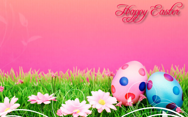 Easter Eggs in Grass — Pink, Festive
