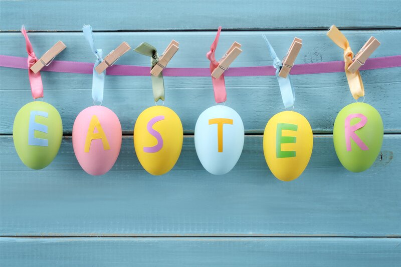 Easter Eggs on Clothesline