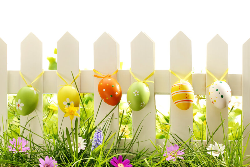 Easter Eggs on Fence