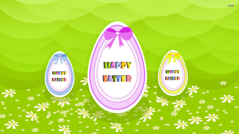 Easter Eggs on Grass — Green, Cheerful