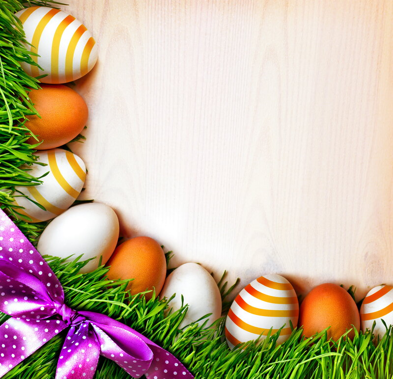 Easter Eggs on Grass — Green