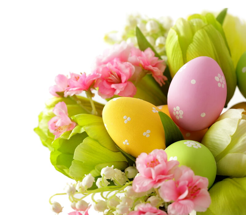 Easter Eggs with Flowers — Pink, Festive
