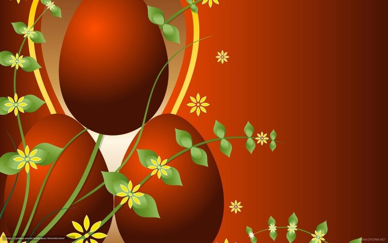 Easter eggs with flowers